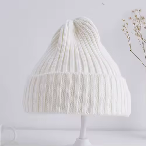 Baby Kids Ribbed Knitted Beanie Hats For Girls Boys Casual Toddlers Windproof Cap 6M-4Years Baby Photography Props Accessories - Image 2