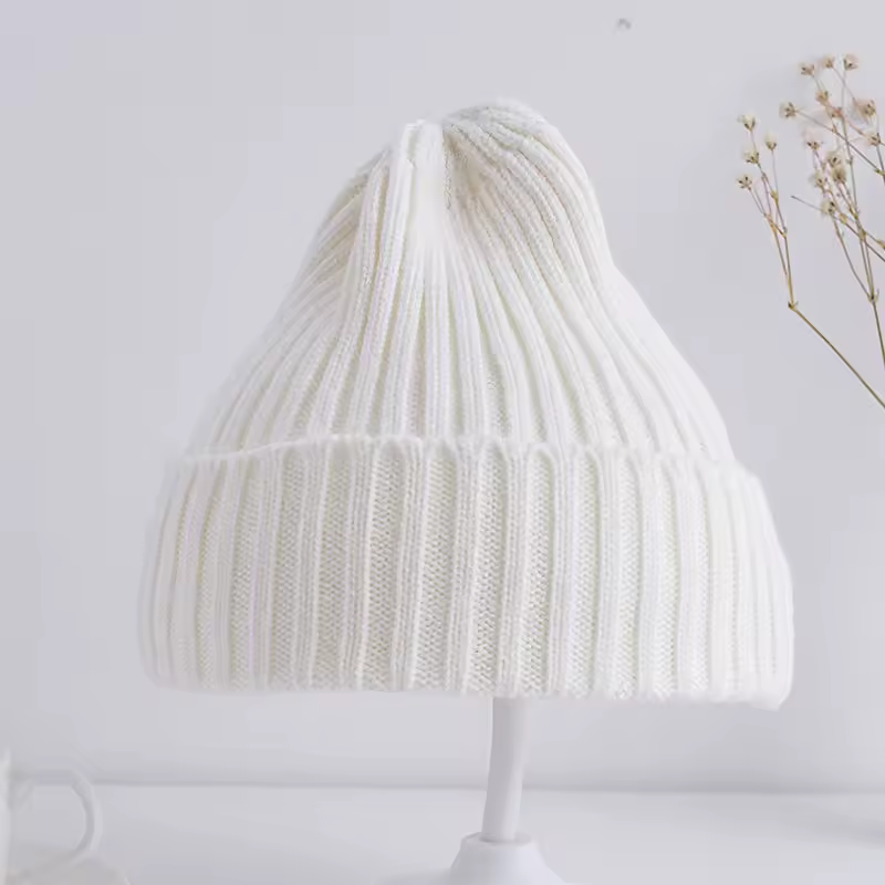 Baby Kids Ribbed Knitted Beanie Hats For Girls Boys Casual Toddlers Windproof Cap 6M-4Years Baby Photography Props Accessories - Image 2