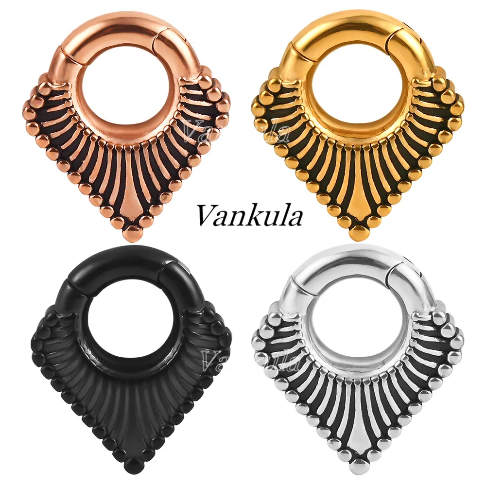 Vankula 2pcs 316L Stainless Steel Ear Weights New Fashion Plugs Tunnels Magnet Body Piercing Earrings Ear Expander Gauge Hanger