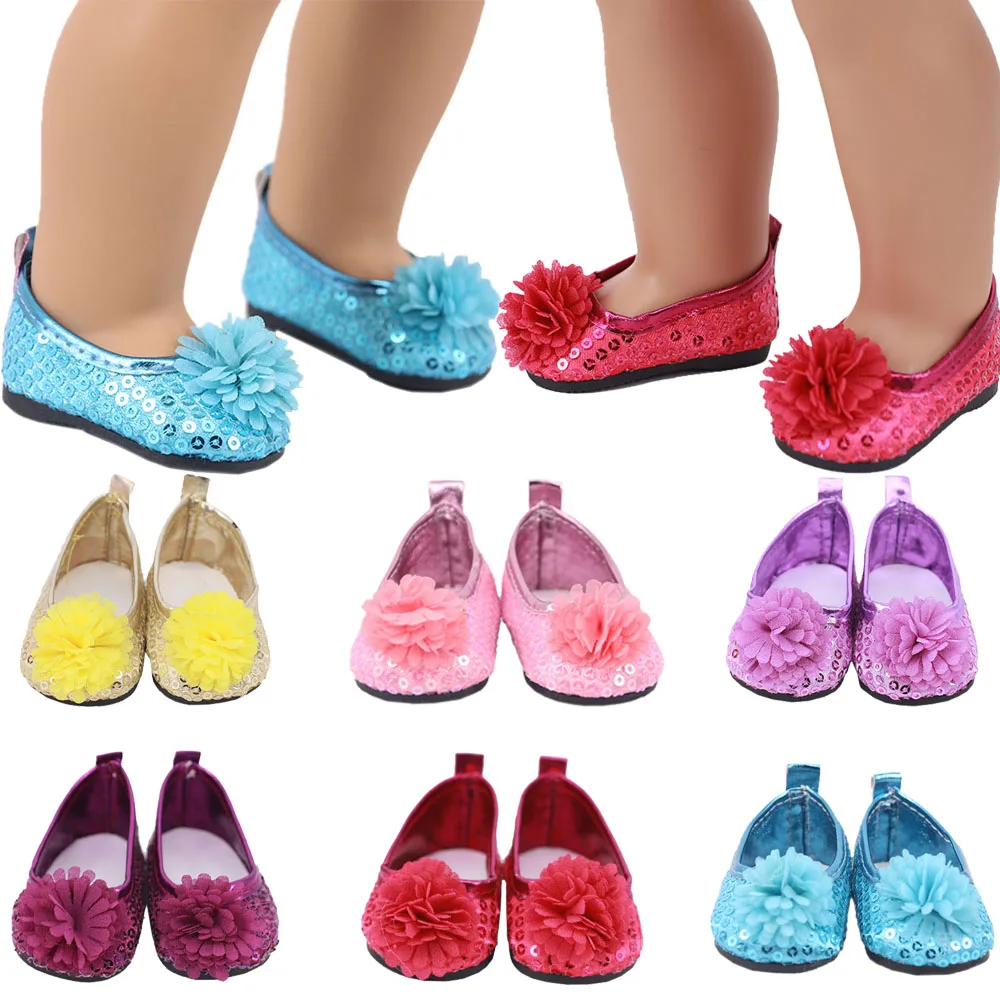 Doll Shoes High-quality Multi-color Group Flower Decoration For 18 Inch American & 43  Cm Baby reborn,our generation,accessories