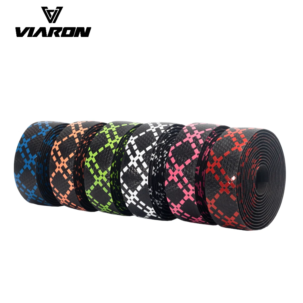 Road Bike Handlebar Tape Silica Cycling White Orange Fixing MTB Bicycle Accessories GEL EVA Anti-Slip Handle Bar by VIARON