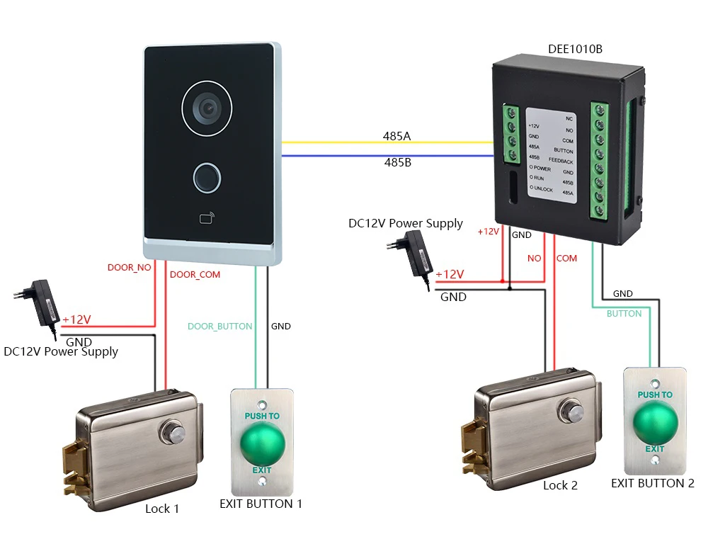 Dahua Original IP-Video-Gegensprechanlage-Set, VTO2211G-WP & VTH2621G-P & PoE-Switch, unterstützt Telefon-App, RFID-Karten-Entsperrung – Detail 3