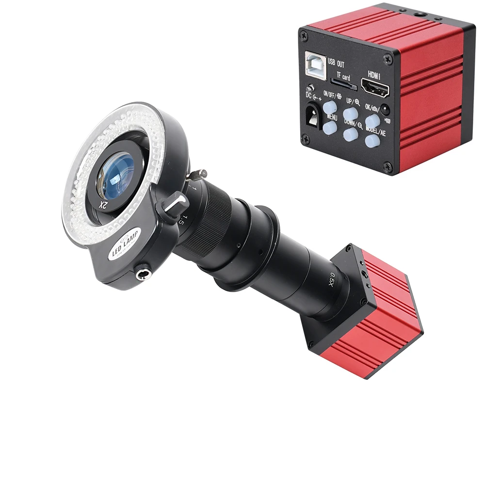 51MP FHD 60FPS Microscope Camera 180X C-Mount Lens HDMI USB Industrial Electronic Digital Microscope for Phone Repair Soldering
