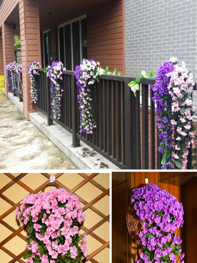 

100Pcs/lot 18 Branchs/Bouquet Artificial Silk Orchids flower Vine Wisteria Rattan Craft Ornament For Home Wedding Holiday Decora