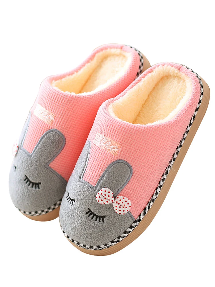 Cotton Slippers Girl Lovely Home Household Indoor Soft Bottom Anti-slip Fluffy Cotton Shoes Men's Fall And Winter