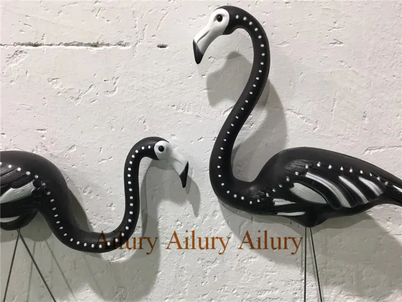 Black White Flamingo Decoration,Garden Villa Decor,Lawn Wedding Essential,Decorative Pile Outdoor Column