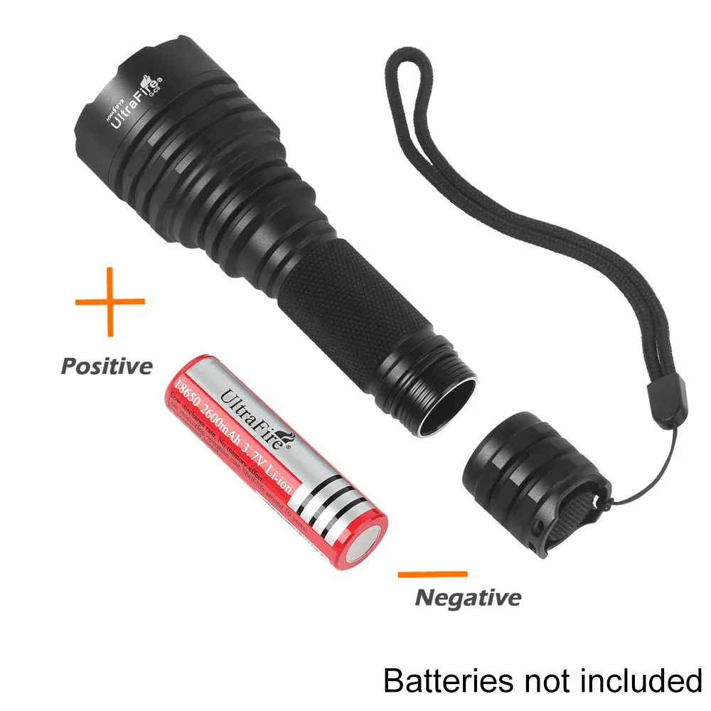 Torcia Caccia Ultra Fire C8 Con LED Verde 300 Lumen – Modalità Singola + Interruttore A Coda Di Ratto - Foto 3