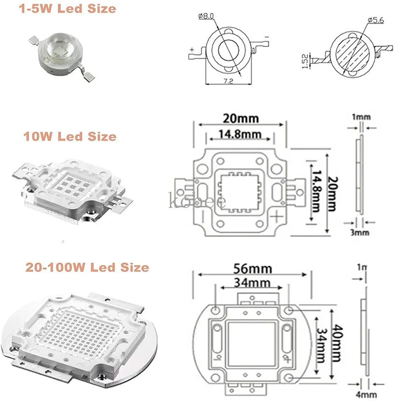 High Power LED Cyan 490nm Ice Bulb  480nm Chip 3W 5W 10W 20W 30W 50W 100W 480nm 490 nm Ice Blue DIY COB LED Epileds