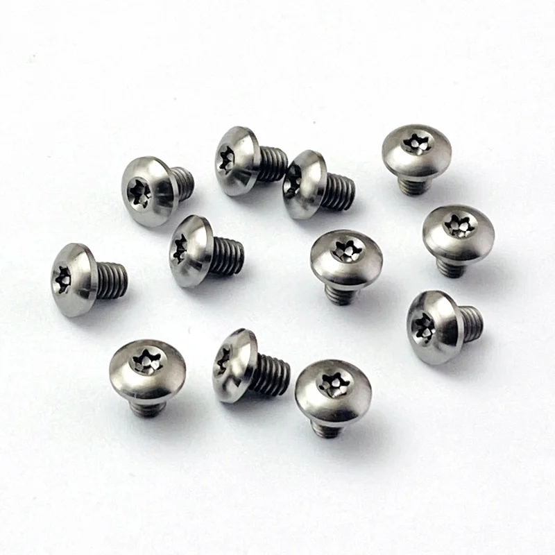 12pcs/Set Titanium Alloy Folding Knfie Handle M4 Half Round Head T10 Torx Screws Nails Rivet DIY Making Accessories Spindle Part