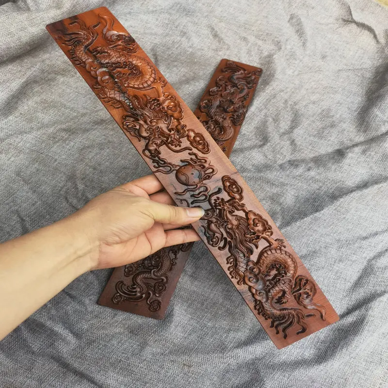 Taoist supplies, relief double dragon Taiji chaoban, Taoist supplies to simple, lightning stroke jujube wood, Chaojian, watban