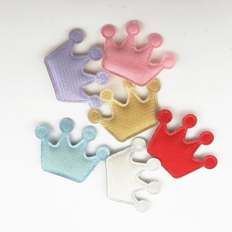 Crown Glitter Patches for Garment Decoration, Shiny, Monochromatic, Hair Clip, Apparel Sewing Materials, 4x2.8cm, 100Pcs