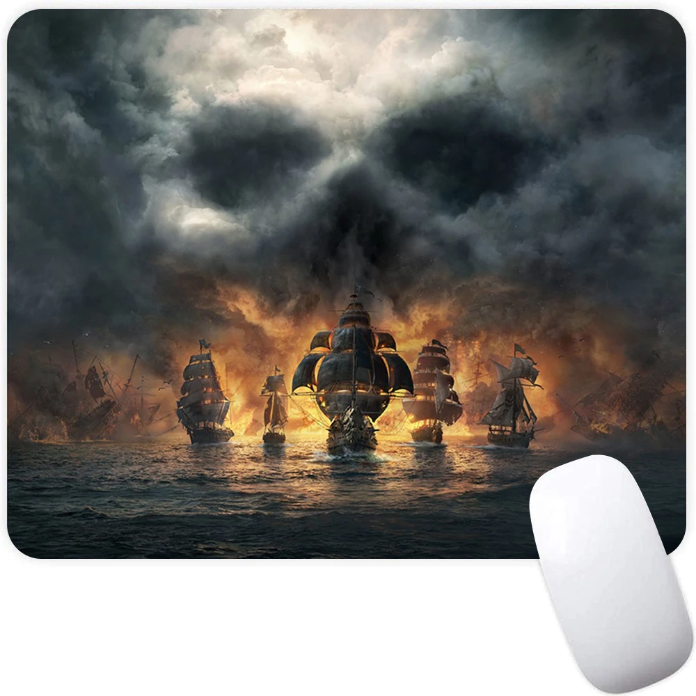 Small Gaming Mouse Pad Computer Mousepad PC Gamer Mouse Mat Laptop Mausepad Skull Pirate Ship Mouse Carpet Keyboard Mat Desk Pad