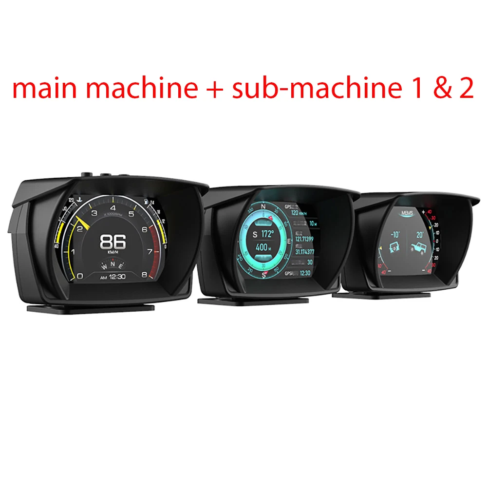 Vjoycar 2022 Neueste V61 Auto Auf-board Computer 3 IN 1 HUD OBD2 Gauge GPS Tacho Intelligente Neigungsmesser Alarm system