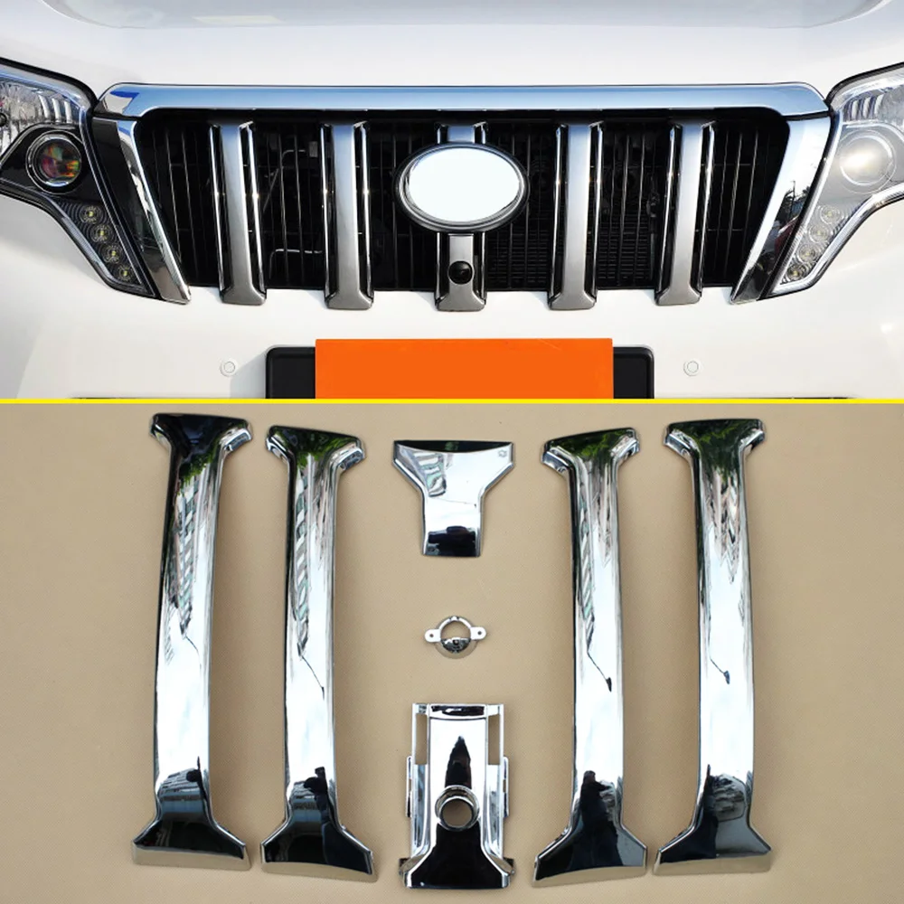 

Chrom Front Head Grille Camera Covers Accessories Fit For Toyota Prado J150 FJ150 2014 2015 2016 2017 Parts Trim