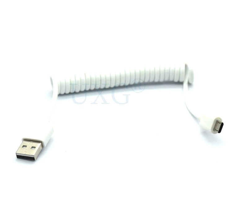 USB 2.0 to Micro USB Spring Data Cable Spiral Coiled 5 Pin Adaptor Digital USB Data Charging Cables Connector USB Charger Cable