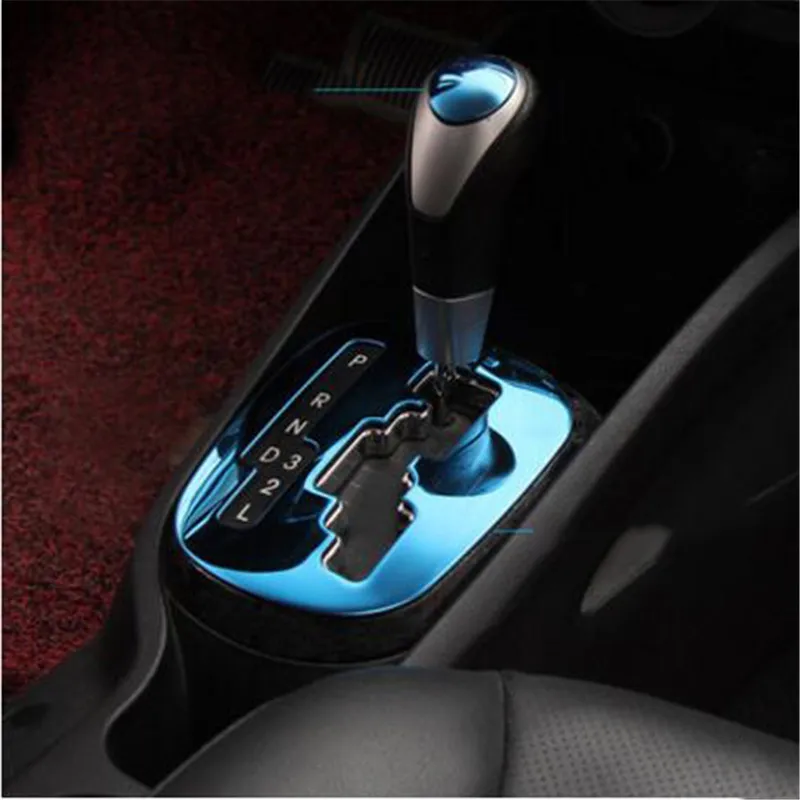 2pcs/set Car Styling stainless steel chrome Gear Gearbox decoration cover sticker for KIA Rio K2 2011-2016 Manual Automatic