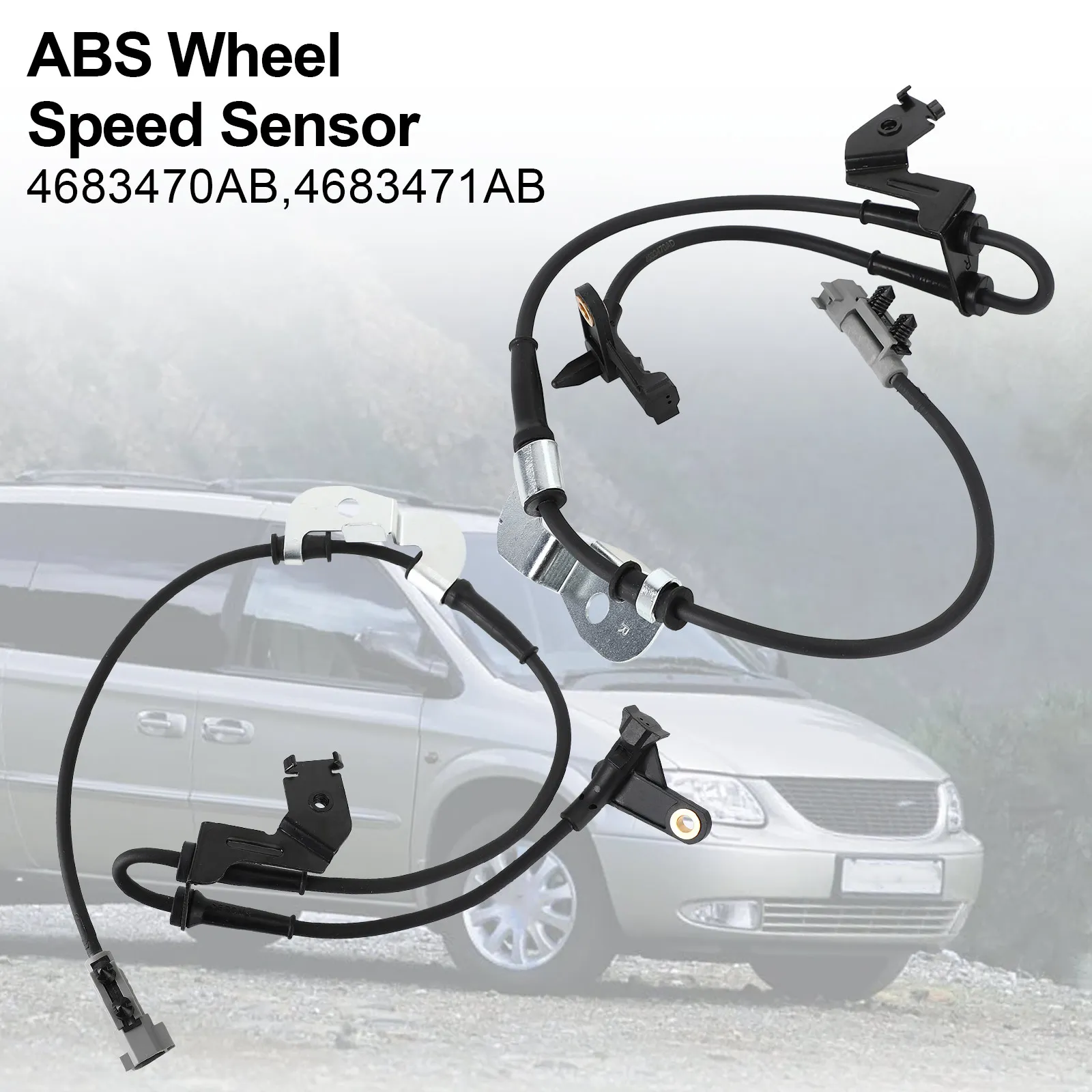 Areyourshop 2×ABS Wheel Speed Sensor Front Left & Right for Chrysler Grand Voyager 1999-2008 4683470AB 4683471AB Car Parts