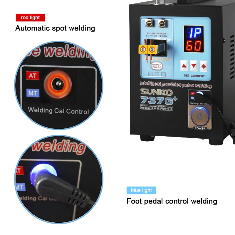 SUNKKO 737G + بقعة لحام ل 18650 بطارية لحام 4.3KW السلطة التلقائي نبض ماكينة لحام نقطي مع باليد لحام القلم