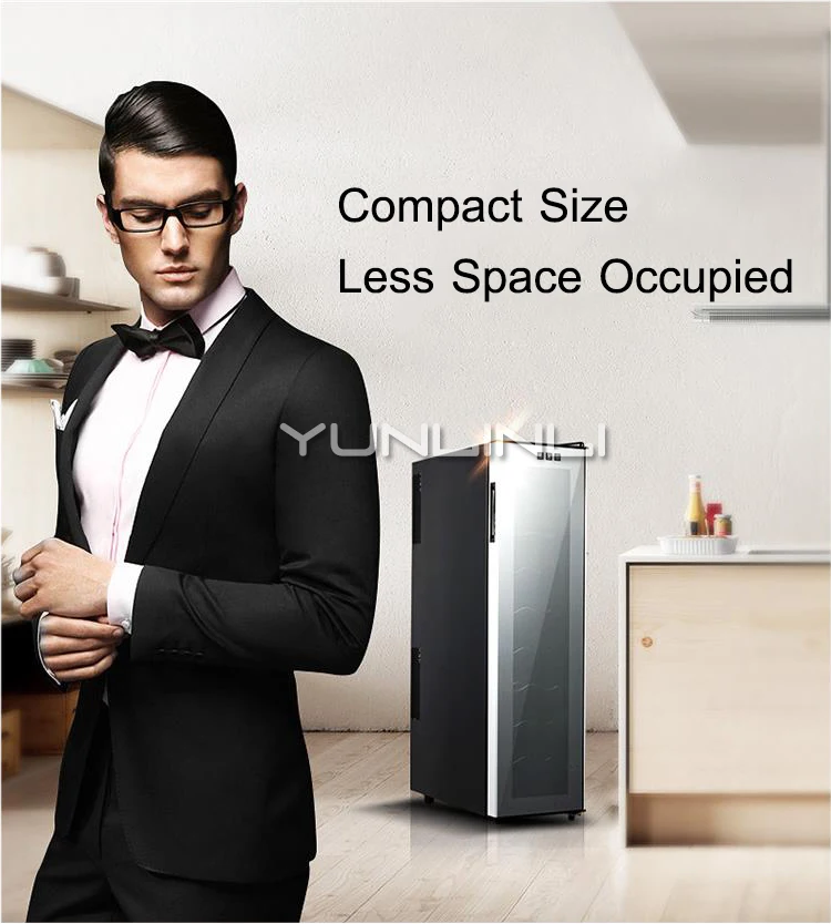 Refrigerador de vino electrónico para el hogar, vitrina de vidrio con temperatura constante, estante de acero inoxidable, congelador refrigerado