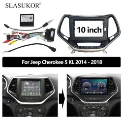 10-calowy Fascia pasujące do Jeep Cherokee 5 KL 2014 2015 2016- 2018 CANBUS kabel lub ramka instalacja zestaw paneli wykończeniowych ramka