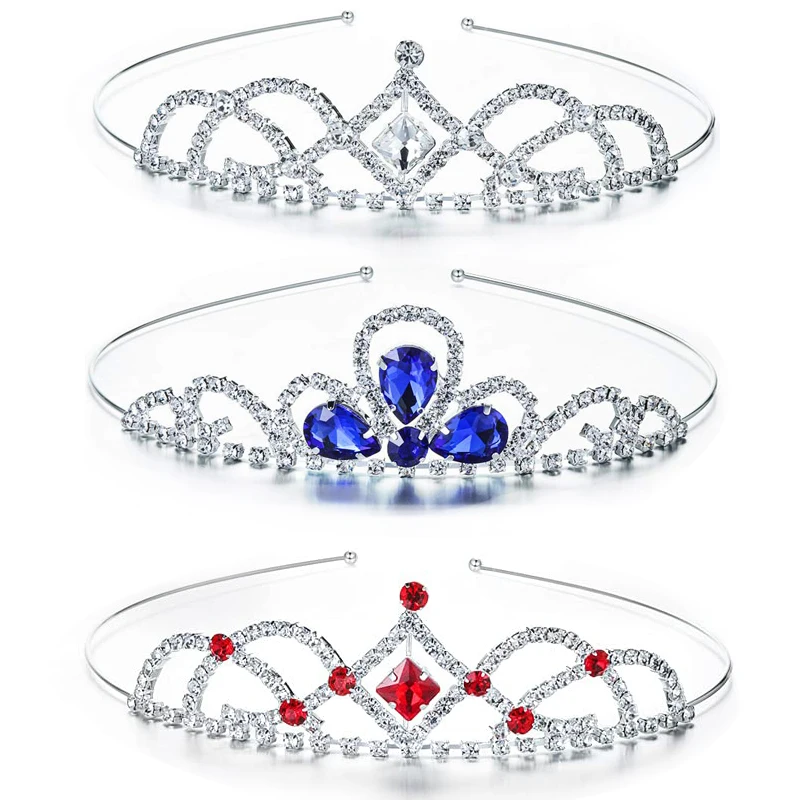 Couronne diadèmes pour enfants, ensemble de 3 ou 4 pièces, bijoux pour cheveux, couronne de princesse, accessoires de mariage