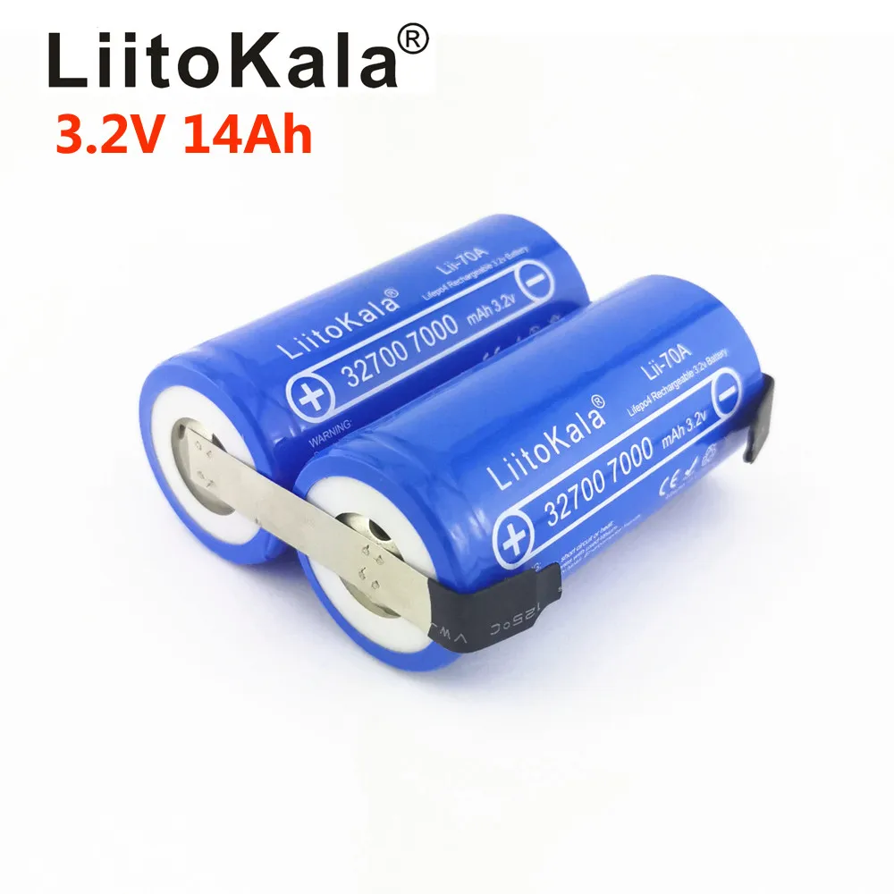 LiitoKala 3.2v 32700 14ah 21ah 28ah 35ah Rechargeable Lifepo4 High Drain 25ah 70A for Battery Pack Diy Vehicle Electric Bicycles