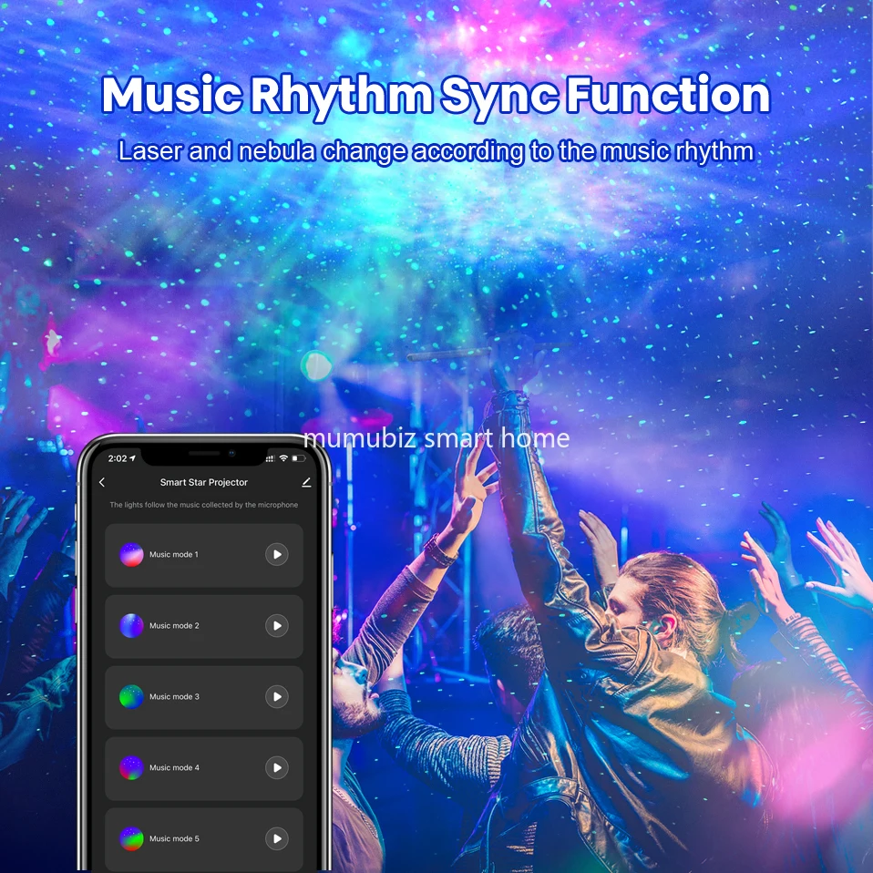 New upgraded Smart Star Projecter Wireless Tuya APP Control With Music Rhythm Sycn Nebula Projector Voice Control Via Alexa