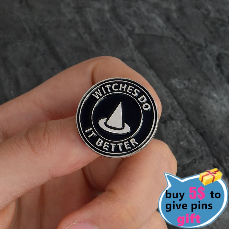 Custom Witches Do It Better Witch Ouija Spells Black Moon Enamel Pin Brooches Lapel Pin Badges Jewelry Gift for Friend Wholesale