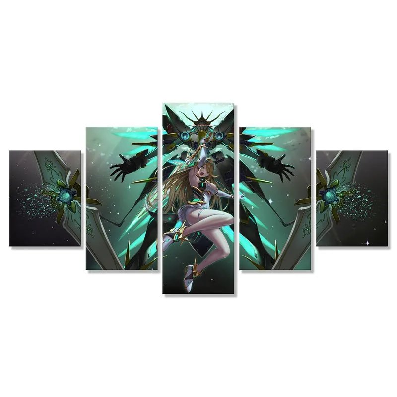 Hikari Xenoblade Chronicles 2 Canvas Printed Poster Home Decor 5 Pieces Painting Wall Artwork Pictures Living Room Modular