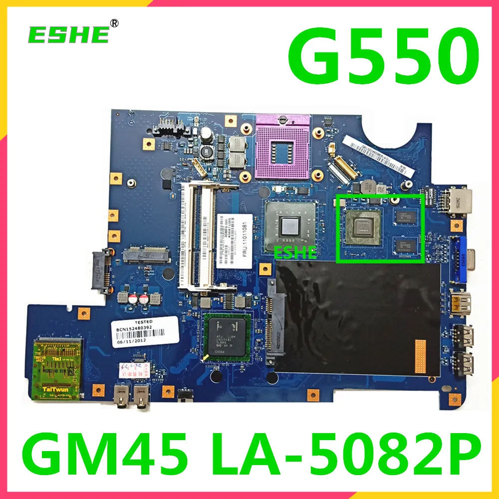 

Материнская плата KIWA7 LA-5082P для ноутбука Lenovo G550, материнская плата 11011159 DDR3 GM45 N10M-GE1-S GPU 100%, работает