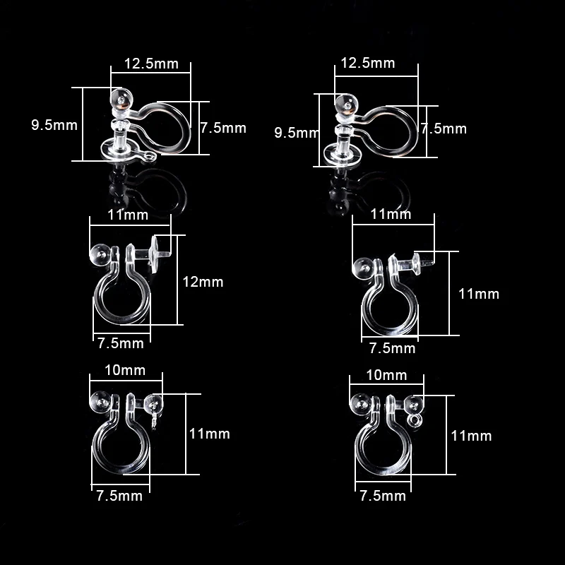 20 teile/los Transparent Ohr Clip Basis Für Schmuck Machen Ohr Stecker Harze Kunststoff Ohrringe Basis Einstellung DIY Schmuck Zubehör – Detail 1