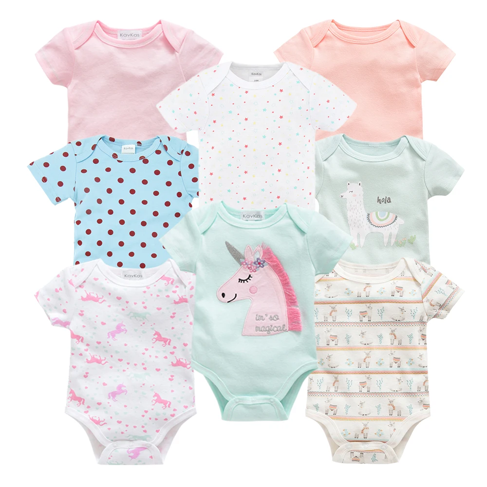 8pcs newborn baby bodysuit cute cotton baby girl clothes twins baby girl onesie body infantil ropa bebe cartoon toddler jumpsuit