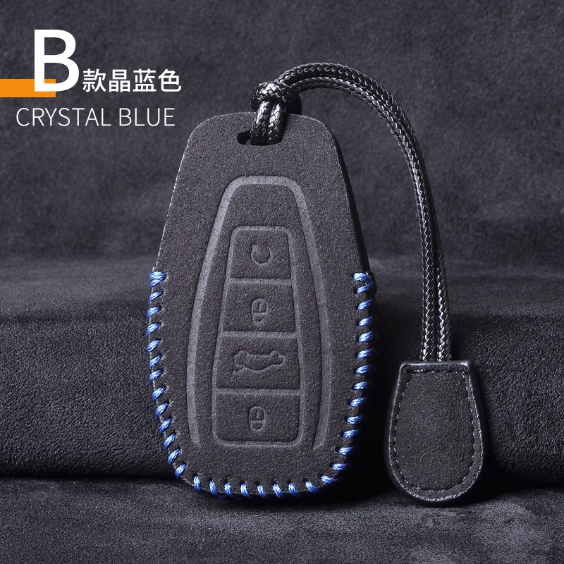 Leather Car Remote Key Case Cover Holder Shell For Geely Coolray 2019-2020 4 Buttons Auto Styling Fob car accessories for girls