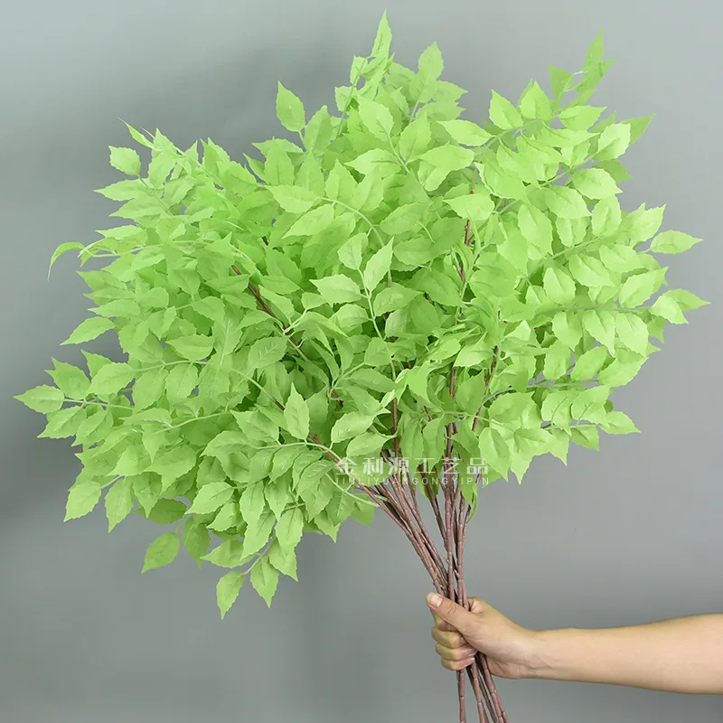 

Artificial Plants Leaves Flower Home Decor House Decrite Single Peak Leaf Wedding Hall Green Ceiling Party Christmas 13 Colors