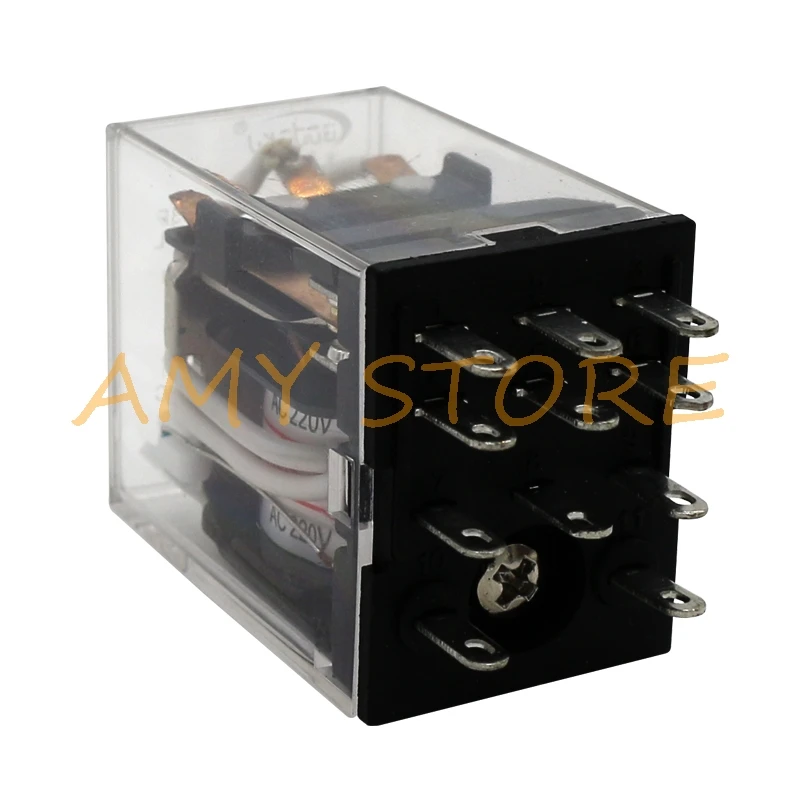 HH53P MY3NJ 12V/24VDC 12V/24V/36VAC 110VAC AC220V Coil 5A Power Relay 11 Pin 3PDT 3 NO 3 NC w PYF11A Socket