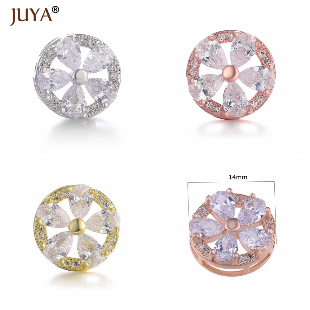 Juya Fashion Flower Charms Spacer Beads Accessories For Jewelry Making DIY Beaded Bracelet Necklaces Charm Beads