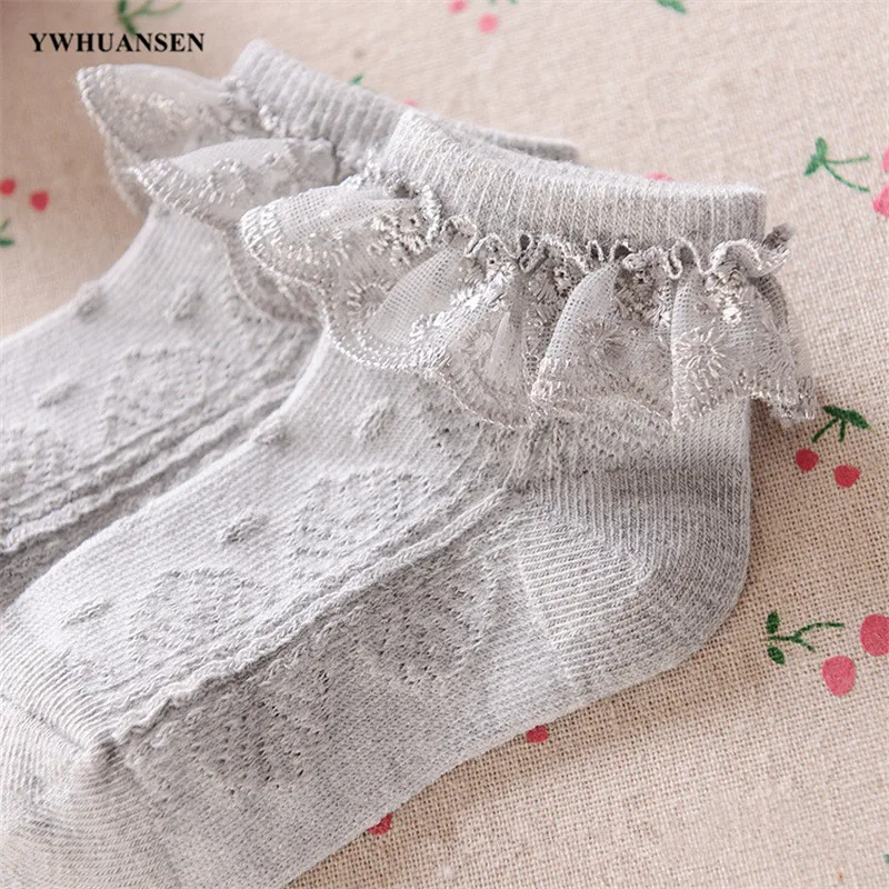 0 to 6 Yrs Cotton Eyelet Flower Socks Toddler Baby Child Girls Ruffle Lace Ankle Cotton Dress Socks Princess Summer