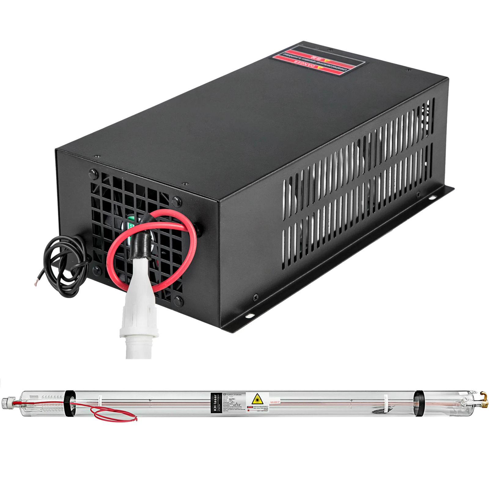 VEVOR 40W-150W Glass Laser Tube and Laser Power Supply Kit for Professional CO2 Laser Engraver DIY Cutter Engraving Machine