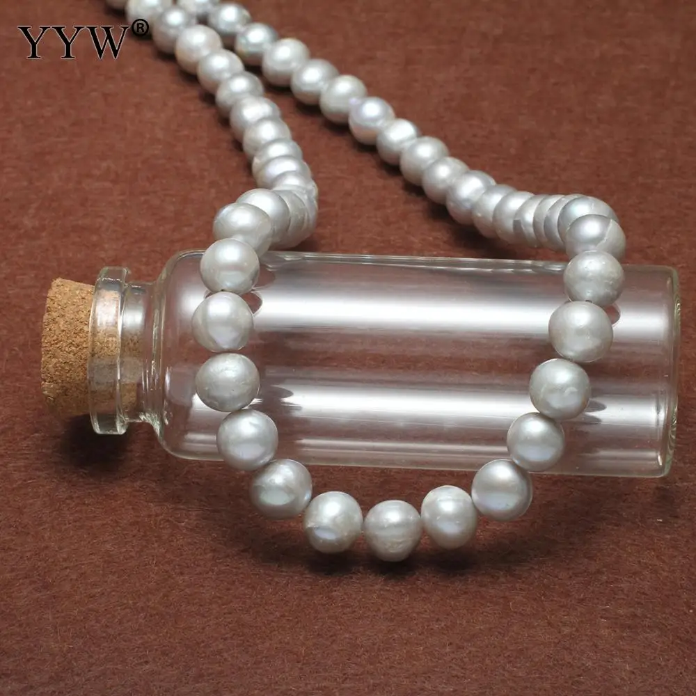 AA Natural Potato Shape Freshwater Pearl Beads For Jewelry Making Diy Bracelet Necklace 8-9mm Gray Cultured Pearls 14.6\