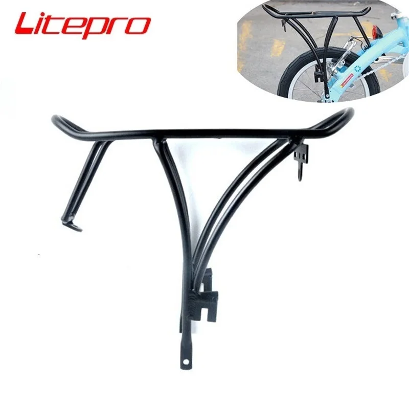 Litepro K3 412 14 Inch Folding Bike Rear Racks V Brake Cargo Racks Aluminum Alloy Folding Bicycle Rear Carrier Black Silver