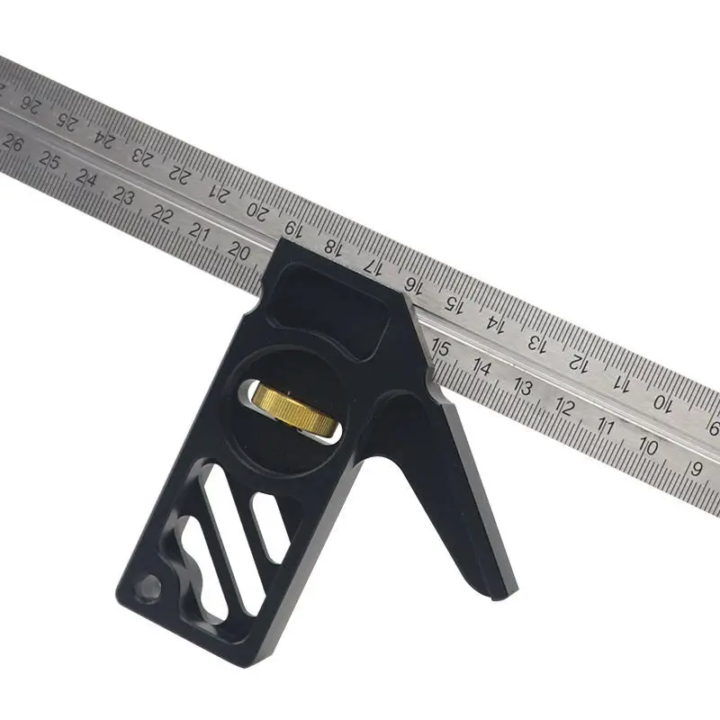 Adjustable Square Angle Ruler 45/90 Degree Positioning Limiter Marking Ruler Line Scriber Stainless Steel Ruler Woodworking Tool