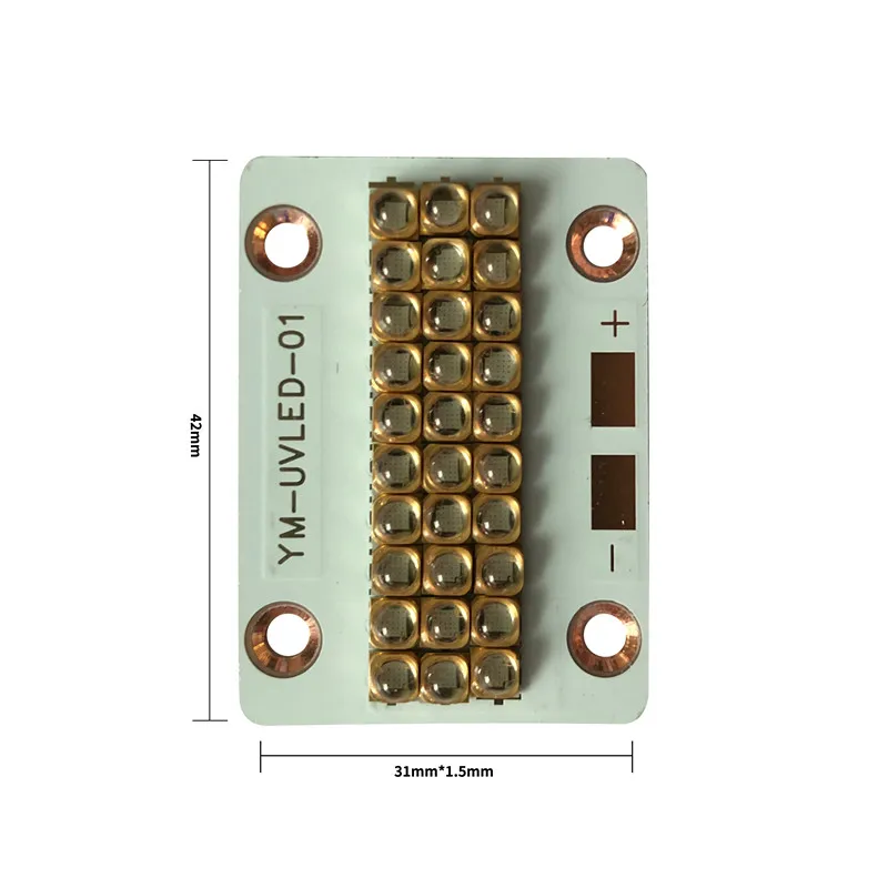 3535 UV-LED Curing Module 90 Watts High-Power Violet 365-370nm 380-385nm 395-400nm 400-405nm 31*42*1.5mm Board