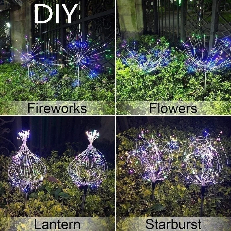 Solar Lamp Solar LED Firework Light Waterproof String Fairy Light Outdoor Lighting Garden Decor Lawn Lamp Holiday Lighting