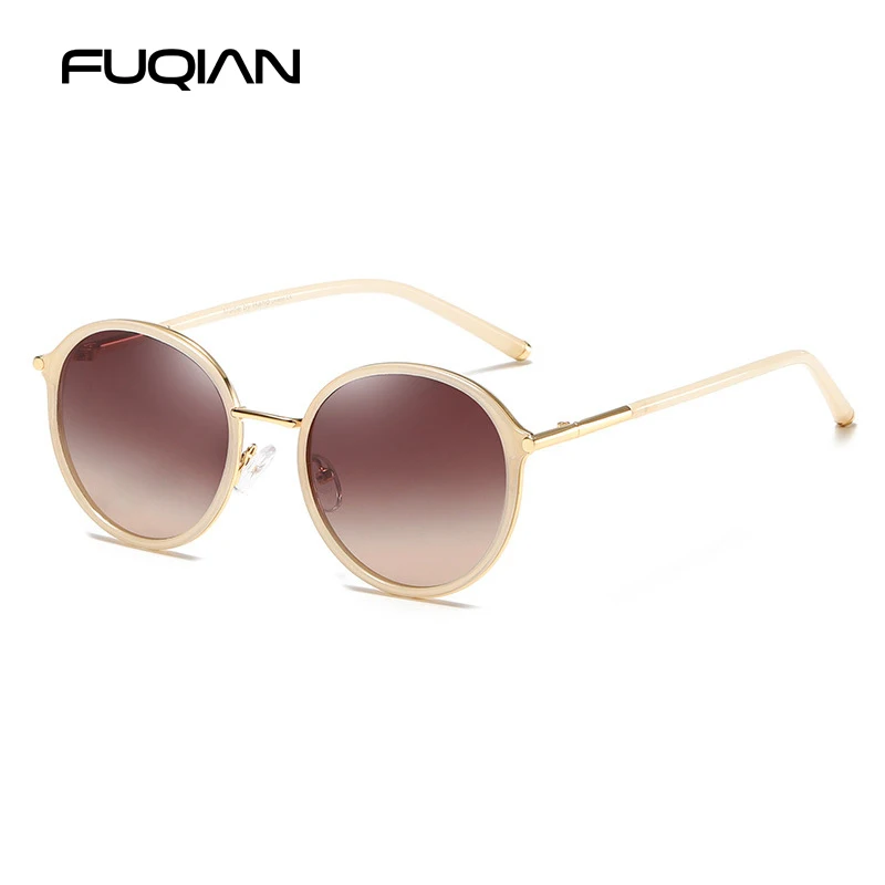 New Luxury Round Women Polarized Sunglasses Brand Design Metal Frame Ladies Sun Glasses Classic Black Shades Eyewear UV400