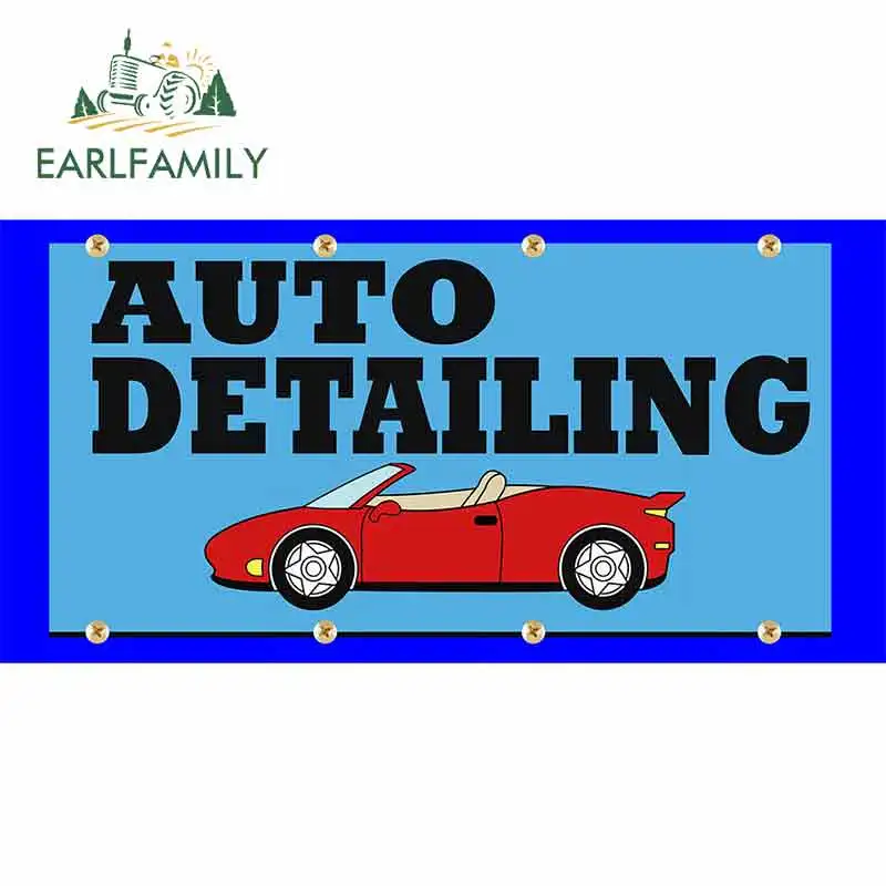 

EARLFAMILY 13cm x 6.7cm for Auto Detailing Blue Funny Car Stickers Vinyl Sunscreen RV VAN Fine Decal JDM Car Accessories