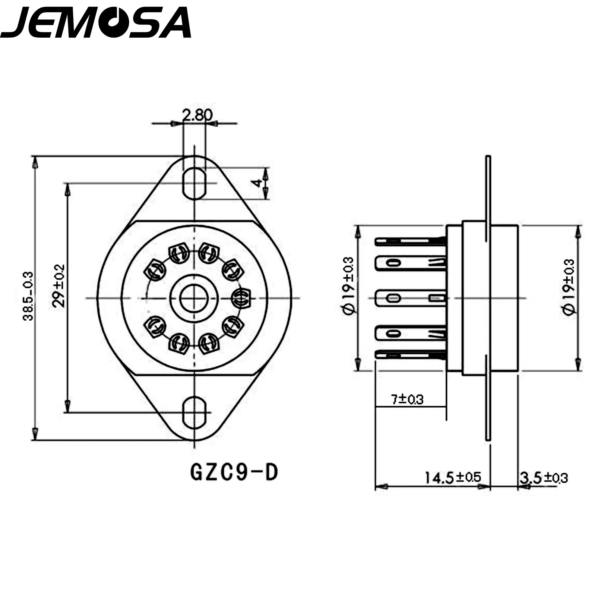 Base de tubo de válvula de enchufes de tubo de cerámica de 9 pines para 6DJ8 12AX7 ECC83 ECC82 B339 CV492 6L13 12AU7, amplificador de tubo de vacío, Audio Hifi DIY