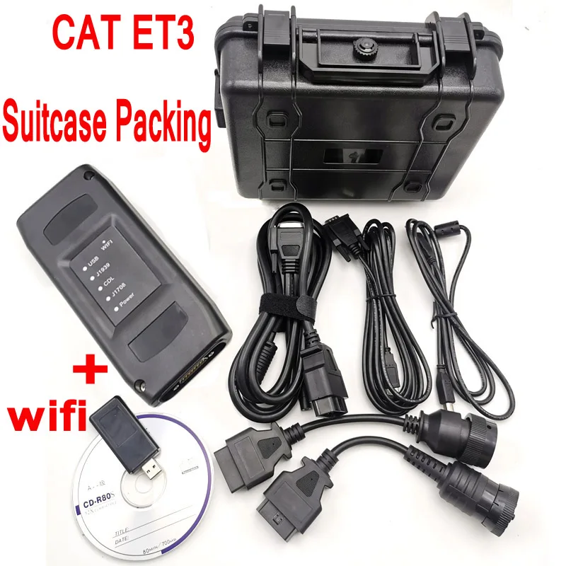 2023A Real cat ET3 Adapter ET 3 ET4 USB WIFI Version for cat3 With cat KEYGEN plus j1939 9pin 14pin cable Truck Diagnostic Tool