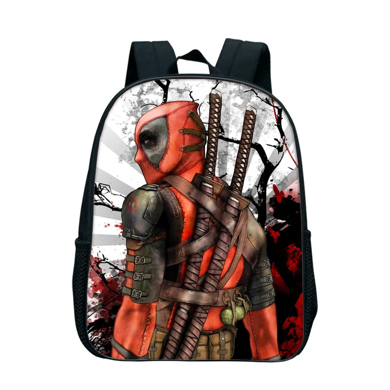 12 Inch Anime Superhero Deadpool Backpack Kindergarten Infantile School Bags For Boys Toddler Backpacks Children Mochila Escolar