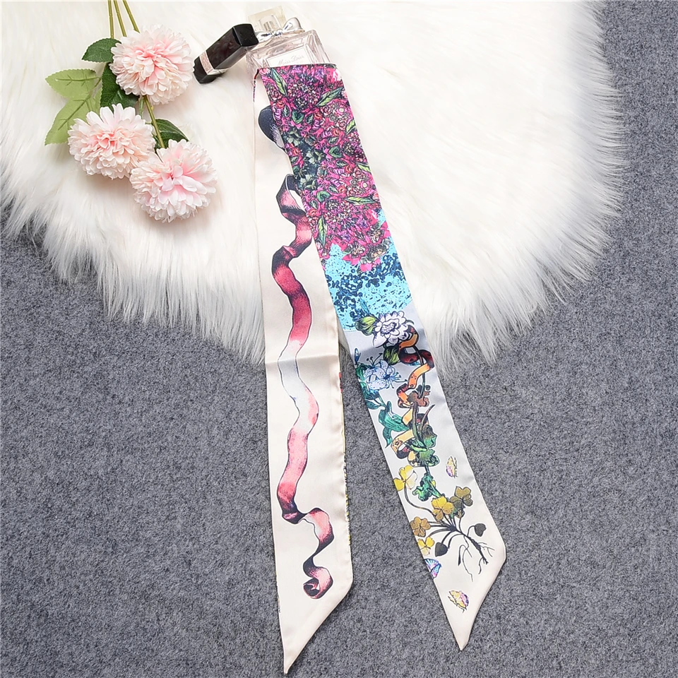 New Tarot Twill 100% Summer Silk Scarf Women Brand Scarf Skinny Hair Bag Scarves Design Wrist Towel Foulard Neckerchief Headband