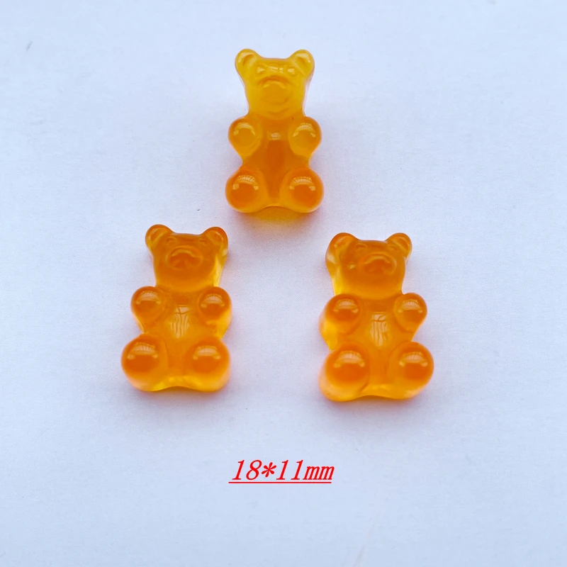 10 Cute Cartoon Crystal Transparent Bear Resin Flat Back Scrapbook DIY Ornament Jewelry Accessories 064